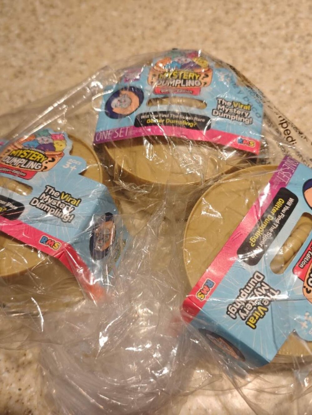 RMS Crazy Fun Mystery Dumpling Glitter Edition Squishy Bun Set - Lot of 3